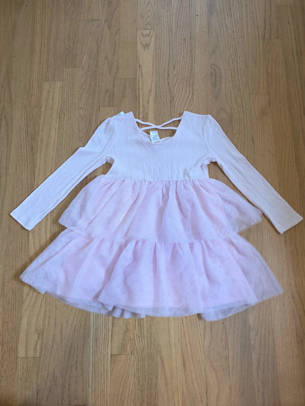Gymboree Girls Long-Sleeve Pink Tulle Tiered Dress NWT